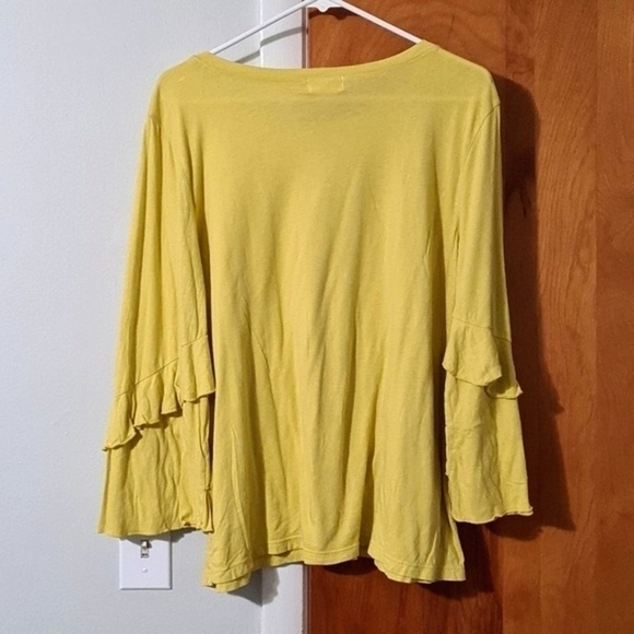 Anthropologie T.La Chelsea Ruffle Tee Yellow NWT - Picture 6 of 8